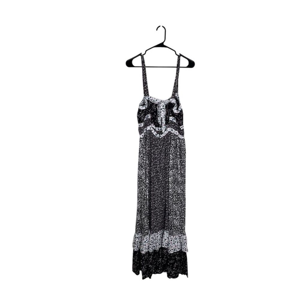 Free People Yesica Floral Ruffle-Trim Maxi Dress Black Size 12 - Picture 5 of 10